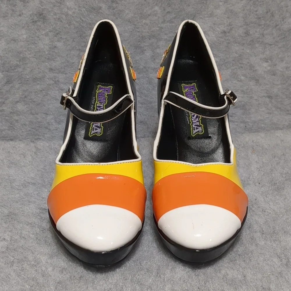 Funtasma Candy Corn Mary Jane Platform Heels womens sz 5 - Picture 3 of 16